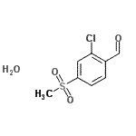 structure of CAS# 101349-95-5, 2-Chloro-4-(Methylsulfonyl)Benzaldehyde Hydrate (1:1);2-Chloro-4-(3-propylureido)benzenesulfonylchloride;2-chloro-4-(methylsulfonyl)benzaldehyde, oxamethane;2-Chloro-4-(methylsulfonyl)benzaldehydehydrate