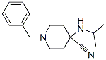 structure of CAS# 1027-94-7, 1-(Phenylmethyl)-4-(Propan-2-Ylamino)Piperidine-4-Carbonitrile;4-(Isopropylamino)-1-(Phenylmethyl)Piperidine-4-Carbonitrile;4-(Isopropylamino)-1-(Phenylmethyl)-4-Piperidinecarbonitrile;1-(Benzyl)-4-(Isopropylamino)Isonipecotonitrile