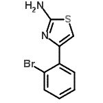 structure of CAS# 103965-99-7, 4-(2-Bromophenyl)-1,3-Thiazol-2-Amine;2-Amino-4-(2-bromophenyl)thiazole;4-(2-bromophenyl)-2-thiazolamine;4-(2-Bromo-phenyl)-thiazol-2-ylamine