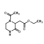 结构式 CAS# 104143-60-4, 乙基(1-乙酰基-3-氧代-2-哌嗪基)乙酸酯