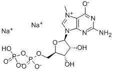 structure of CAS# 104809-16-7, [(2R,3S,4R,5R)-5-(2-Amino-7-Methyl-6-Oxo-3,8-Dihydropurin-9-Yl)-3,4-Dihydroxyoxolan-2-Yl]Methyl Phosphono Hydrogen Phosphate;[(2R,3S,4R,5R)-5-(2-Amino-7-Methyl-6-Oxo-3,8-Dihydropurin-9-Yl)-3,4-Dihydroxy-Tetrahydrofuran-2-Yl]Methyl Phosphono Hydrogen Phosphate;[(2R,3S,4R,5R)-5-(2-Amino-7-Methyl-6-Oxo-3,8-Dihydropurin-9-Yl)-3,4-Dihydroxy-2-Tetrahydrofuranyl]Methyl Phosphono Hydrogen Phosphate;[(2R,3S,4R,5R)-5-(2-Amino-6-Keto-7-Methyl-3,8-Dihydropurin-9-Yl)-3,4-Dihydroxy-Tetrahydrofuran-2-Yl]Methyl Phosphono Hydrogen Phosphate