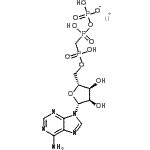 structure of CAS# 104809-20-3, Lithium,[[[(2R,3S,4R,5R)-5-(6-Aminopurin-9-Yl)-3,4-Dihydroxy-Tetrahydrofuran-2-Yl]Methoxy-Hydroxy-Phosphoryl]Methyl-Hydroxy-Phosphoryl] Hydrogen Phosphate;AMP-CPP;α,β-Methyleneadenosine 5′-triphosphate lithium salt;α,β-METHYLENEADENOSINE5'-TRIPHOSPHATELITHIUMSALT