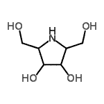 structure of CAS# 105015-44-9, 2,5-Bis(Hydroxymethyl)-3,4-Pyrrolidinediol;(2S,5S)-Bishydroxymethyl-(3R,4R)-bishydroxypyrrolidine;1/C10H8N2/c1-3-7-11-9(5-1)10-6-2-4-8-12-10/h1-8;2, 2'-Bipyridine