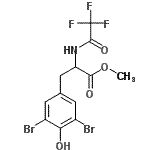 structure of CAS# 105189-44-4, Methyl 3,5-Dibromo-N-(Trifluoroacetyl)Tyrosinate;3,5-Dibromo-N-(trifluoroacetyl)tyrosine methyl ester;3,5-Dibromo-N-(trifluoroacetyl)tyrosine methyl ester 97%;3,5-DIBROMOTYROSINETRIFLUOROACETAMIDEMETHYLESTER