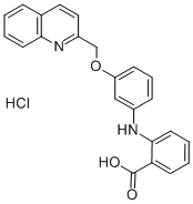 结构式 CAS# 105350-26-3, 2-[[3-(2-喹啉基甲氧基)苯基]氨基]-苯甲酸
