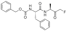 structure of CAS# 105637-38-5, N-[(1S)-2-[[(1S)-3-Fluoro-1-Methyl-2-Oxopropyl]Amino]-2-Oxo-1-(Phenylmethyl)Ethyl]-Carbamic Acid Phenylmethyl Ester