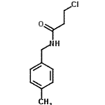 structure of CAS# 105907-34-4, 3-Chloro-N-(4-Methylbenzyl)Propanamide;MFCD01213662;propanamide, 3-chloro-N-[(4-methylphenyl)methyl];propanamide, 3-chloro-N-[(4-methylphenyl)methyl]-
