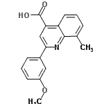 structure of CAS# 107027-41-8, 2-(3-Methoxyphenyl)-8-Methyl-4-Quinolinecarboxylic Acid;2-(3-Methoxyphenyl)-8-methylquinoline-4-carboxylic acid;MFCD03075217