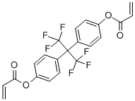 structure of CAS# 108050-41-5, Hexafluoro Bisphenol A Diacrylate;4,4'-(HEXAFLUOROISOPROPYLIDENE) DIPHENYL DIACRYLATE;HEXAFLUORO BISPHENOL ''A'' DIACRYLATE;HEXAFLUORO BISPHENOL A DIACRYLATE