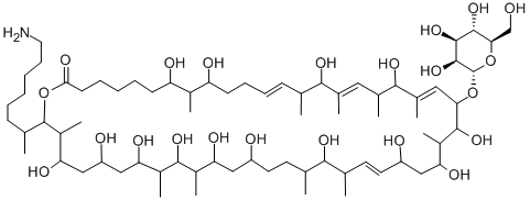 structure of CAS# 11006-31-8, Monazomycin;48-(8-Aminooctan-2-Yl)-8,10,16,20,24,26,28,32,36,38,40,42,44,46-Tetradecahydroxy-9,15,17,19,21,25,31,33,39,41,47-Undecamethyl-23-[(2S,3S,4S,5S,6R)-3,4,5-Trihydroxy-6-(Hydroxymethyl)Oxan-2-Yl]Oxy-1-Oxacyclooctatetraconta-13,17,21,29-Tetraen-2-One;48-(7-Amino-1-Methyl-Heptyl)-8,10,16,20,24,26,28,32,36,38,40,42,44,46-Tetradecahydroxy-9,15,17,19,21,25,31,33,39,41,47-Undecamethyl-23-[(2S,3S,4S,5S,6R)-3,4,5-Trihydroxy-6-(Hydroxymethyl)Tetrahydropyran-2-Yl]Oxy-1-Oxacyclooctatetraconta-13,17,21,29-Tetraen-2-One;(13E,17E,21E,29Z)-48-(7-Amino-1-Methyl-Heptyl)-8,10,16,20,24,26,28,32,36,38,40,42,44,46-Tetradecahydroxy-9,15,17,19,21,25,31,33,39,41,47-Undecamethyl-23-[(2S,3S,4S,5S,6R)-3,4,5-Trihydroxy-6-(Hydroxymethyl)Tetrahydropyran-2-Yl]Oxy-1-Oxacyclooctatetraconta-13,17,21,29-Tetraen-2-One