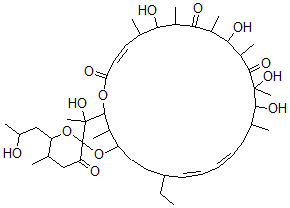 structure of CAS# 110231-34-0, (4E,18Z,20Z)-22-Ethyl-7,11,14,15,28-Pentahydroxy-6'-(2-Hydroxypropyl)-5',6,8,10,12,14,16,28,29-Nonamethylspiro[2,26-Dioxabicyclo[23.3.1]Nonacosa-4,18,20-Triene-27,2'-Oxane]-3,3',9,13-Tetrone;(4E,18Z,20Z)-22-Ethyl-7,11,14,15,28-Pentahydroxy-6'-(2-Hydroxypropyl)-5',6,8,10,12,14,16,28,29-Nonamethyl-Spiro[2,26-Dioxabicyclo[23.3.1]Nonacosa-4,18,20-Triene-27,2'-Tetrahydropyran]-3,3',9,13-Tetrone;(4E,18Z,20Z)-22-Ethyl-7,11,14,15,28-Pentahydroxy-6'-(2-Hydroxypropyl)-5',6,8,10,12,14,16,28,29-Nonamethylspiro[2,26-Dioxabicyclo[23.3.1]Nonacosa-4,18,20-Triene-27,2'-Tetrahydropyran]-3,3',9,13-Tetrone;(4E,18Z,20Z)-22-Ethyl-7,11,14,15,28-Pentahydroxy-6'-(2-Hydroxypropyl)-5',6,8,10,12,14,16,28,29-Nonamethyl-Spiro[2,26-Dioxabicyclo[23.3.1]Nonacosa-4,18,20-Triene-27,2'-Tetrahydropyran]-3,3',9,13-Diquinone