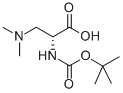 structure of CAS# 110755-32-3, 3-(Dimethylamino)-N-[(1,1-Dimethylethoxy)Carbonyl]-D-Alanine;N-ALPHA-BOC-(R)-2-AMINO-3-(DIMETHYLAMINO)PROPIONIC ACID;BOC-(R)-2-AMINO-3-(DIMETHYLAMINO)PROPANOIC ACID;N-Boc-3-Dimethylamino-D-Alanine, 97%