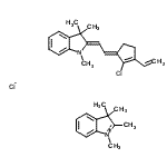 结构式 CAS# 110992-55-7, 1,2,3,3-四甲基-3H-吲哚鎓氯化物-(2Z)-2-[(2E)-2-(2-氯-3-乙烯基-2-环戊烯-1-亚基)亚乙基]-1,3,3-三甲基吲哚啉(1:1:1)