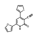 结构式 CAS# 111121-81-4, 6-(2-呋喃基)-2-氧代-4-(2-噻吩基)-1,2-二氢-3-吡啶甲腈