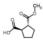 结构式 CAS# 111138-44-4, (1R,2R)-2-(甲氧羰基)环戊烷羧酸