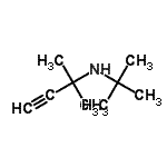 structure of CAS# 1118-17-8, 2-Methyl-N-(2-Methyl-2-Propanyl)-3-Butyn-2-Amine;N-(tert-Butyl)-2-methyl-3-butyn-2-amine #;N-Tert-Butyl-1,1-Dimethylpropargylamine;N-TERT-BUTYL-11-DIMETHYLPROPARGYLAMINE