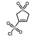 structure of CAS# 112161-61-2, 2,5-Dihydro-3-Thiophenesulfonyl Chloride 1,1-Dioxide;1,1-dioxo-2,5-dihydro-1;1,1-Dioxo-2,5-dihydro-1H-1λ*6*-thiophene-3-sulfonyl chloride;1,1-dioxo-2,5-dihydro-1λ6-thiophene-3-sulfonyl chloride