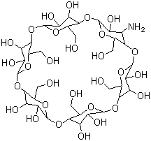 structure of CAS# 121916-94-7, (2aS,3aS)-3a-amino-3a-deoxy-alpha-Cyclodextrin;3A-Amino-3A-deoxy-(2AS,3AS)-α-cyclodextrin Hydrate