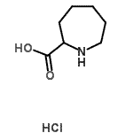 structure of CAS# 123053-42-9, 2-Azepanecarboxylic Acid Hydrochloride (1:1);2-azepanecarboxylic acid hydrochloride;azepane-2-carboxylic acid hydrochloride