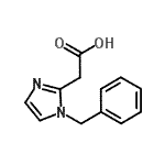structure of CAS# 123566-33-6, (1-Benzyl-1H-Imidazol-2-Yl)Acetic Acid;(1-Benzyl-1H-imidazol-2yl-)-acetic acid;(1-Benzyl-1H-imidazol-2-yl)-acetic acid;2-(1-Benzyl-1H-imidazol-2-yl)acetic acid