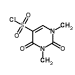 structure of CAS# 124788-36-9, 1,3-Dimethyl-2,4-Dioxo-1,2,3,4-Tetrahydro-5-Pyrimidinesulfonyl Chloride;1,3-dimet<wbr>hyl-2,4-d<wbr>ioxo-1,2,<wbr>3,4-tetra<wbr>hydro-5-p<wbr>yrimidine<wbr>sulfonyl <wbr>chloride;1,3-dimet<wbr>hyl-2,4-d<wbr>ioxo-1,2,<wbr>3,4-tetra<wbr>hydropyri<wbr>midine-5-<wbr>sulfonyl <wbr>chloride;1,3-Dimet<wbr>hyl-2,4-d<wbr>ioxo-1,2,<wbr>3,4-tetra<wbr>hydro-pyr<wbr>imidine-5<wbr>-sulfonyl<wbr> chloride