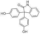 结构式 CAS# 125-13-3, 1,3-二氢-3,3-二(4-羟基苯基)-2H-吲哚-2-酮