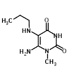 structure of CAS# 125092-42-4, 6-Amino-1-Methyl-5-(Propylamino)-2,4(1H,3H)-Pyrimidinedione;6-Amino-1-methyl-5-propylamino-1H-pyrimidine-2,4-dione;6-AMINO-5-PROPYLAMINO-1-METHYLURACIL