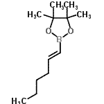 structure of CAS# 126688-97-9, 2-[(1E)-1-Hexen-1-Yl]-4,4,5,5-Tetramethyl-1,3,2-Dioxaborolane;(E)-2-(1-Hexenyl)-4,4,5,5-tetramethyl-1,3,2-dioxaborolane;1-Hexenyl-1-boronic acid;trans-1-Hexen-1-ylboronic acid pinacol ester