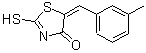 结构式 CAS# 127378-26-1, (5E)-5-(3-甲基苄亚基)-2-硫基-1,3-噻唑-4(5H)-酮