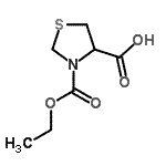structure of CAS# 127657-29-8, 3-(Ethoxycarbonyl)-1,3-Thiazolidine-4-Carboxylic Acid;3-CARBETHOXYTHIAZOLIDINE-4-CARBOXYLIC ACID;3-CARBETHOXYTHIAZOLIDINE-4-CARBOXYLICACID;3-Ethyl (-)-Thiazolidine-3,4-dicarboxylate
