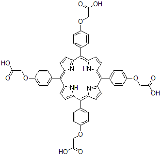 结构式 CAS# 127812-08-2, 2,2',2'',2'''-[5,10,15,20-卟啉四基四(4,1-亚苯基氧基)]四乙酸