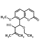 结构式 CAS# 128189-46-8, 8-(1-乙氧基-2-羟基-3-甲基-3-丁烯-1-基)-7-甲氧基-2H-苯并吡喃-2-酮