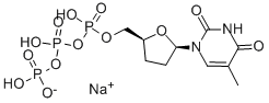 structure of CAS# 128524-26-5, 3'-Deoxy-Thymidine 5'-(Tetrahydrogen Triphosphate) Sodium Salt;3’-Deoxythymidine-5’-O-Triphosphate(Dttp),Sodiumsalt/2’,3’-Dideoxythymidine-5’-O-Triphosphate;3'-DEOXYTHYMIDINE-5'-O-TRIPHOSPHATE/2',3'-DIDEOXYTHYMIDINE-5'-O-TRIPHOSPHATE SODIUM SALT;3'-Deoxythymidine 5'-Triphosphate Sodium Salt (Ddttp)