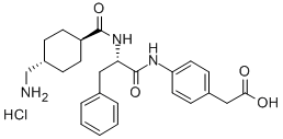 结构式 CAS# 128837-71-8, 2-[4-[[(2S)-2-[[4-(氨基甲基)环己烷羰基]氨基]-3-苯基丙酰基]氨基]苯基]乙酸盐酸盐