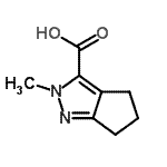 structure of CAS# 129560-01-6, 2-Methyl-2,4,5,6-Tetrahydrocyclopenta[c]Pyrazole-3-Carboxylic Acid;2-methyl-<wbr>2,4,5,6-t<wbr>etrahydro<wbr>cyclopent<wbr>a[c]pyraz<wbr>ole-3-car<wbr>boxylic a<wbr>cid;2-Methyl-2H,4H,5H,6H-cyclopenta[c]pyrazole-3-carboxylic acid