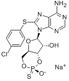 结构式 CAS# 129735-01-9, 8-[(4-氯苯基)硫代]-腺苷环3',5'-[氢(R)-硫代磷酸酯]