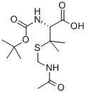 structure of CAS# 129972-45-8, 3-[[(Acetylamino)Methyl]Thio]-N-[(1,1-Dimethylethoxy)Carbonyl]-L-Valine;N-ALPHA-T-BUTOXYCARBONYL-BETA,BETA-DIMETHYL-S-ACETAMIDOMETHYL-L-CYSTEINE;N-ALPHA-T-BUTOXYCARBONYL-S-ACETAMIDOMETHYL-L-PENICILLAMINE;N-ALPHA-T-BOC-S-ACETAMIDOMETHYL-L-PENICILLAMINE