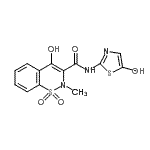 structure of CAS# 130262-92-9, 4-Hydroxy-N-[5-(Hydroxymethyl)-1,3-Thiazol-2-Yl]-2-Methyl-2H-1,2-Benzothiazine-3-Carboxamide 1,1-Dioxide