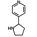 结构式 CAS# 130343-15-6, 4-(2-吡咯烷基)吡啶