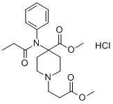 structure of CAS# 132539-07-2, Remifentanil Hydrochloride;Methyl 1-(3-Methoxy-3-Oxo-Propyl)-4-(Phenyl-Propanoyl-Amino)Piperidine-4-Carboxylate Hydrochloride;1-(3-Methoxy-3-Oxopropyl)-4-(1-Oxopropyl-Phenylamino)-4-Piperidinecarboxylic Acid Methyl Ester Hydrochloride;1-(3-Keto-3-Methoxy-Propyl)-4-(Phenyl-Propionyl-Amino)Isonipecotic Acid Methyl Ester Hydrochloride