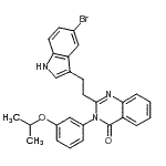结构式 CAS# 133040-77-4, 2-[2-(5-溴-1H-吲哚-3-基)乙基]-3-(3-异丙氧基苯基)-4(3H)-喹唑啉酮