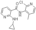 结构式 CAS# 133627-47-1, N-(2-氯-4-甲基-3-吡啶基)-2-(环丙基氨基)-3-吡啶甲酰胺