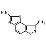 structure of CAS# 13399-27-4, 8-Methyl[1,3]Thiazolo[5,4-e][1,2]Benzothiazol-2-Amine;8-methylthiazolo[4',5':5,6]benzo[1,2-d]isothiazol-2-amine
