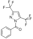 structure of CAS# 134947-25-4, [3,5-Bis(Trifluoromethyl)-1H-Pyrazol-1-Yl]Phenyl-Methanone;(3,5-Bis(Trifluoromethyl)-1H-Pyrazol-1-Yl)(Phenyl)Methanone;1-BENZOYL-3,5-BIS(TRIFLUOROMETHYL)PYRAZOLE
