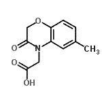 structure of CAS# 134997-69-6, (6-Methyl-3-Oxo-2,3-Dihydro-4H-1,4-Benzoxazin-4-Yl)Acetic Acid;(6-methyl<wbr>-3-oxo-2,<wbr>3-dihydro<wbr>-4H-1,4-b<wbr>enzoxazin<wbr>-4-yl)ace<wbr>tic acid;4H-1,4-be<wbr>nzoxazine<wbr>-4-acetic<wbr> acid, 2,<wbr>3-dihydro<wbr>-6-methyl<wbr>-3-oxo-;MFCD03407449