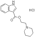 结构式 CAS# 135938-17-9, 2-(1-哌啶基)乙基 1H-吲哚-3-羧酸酯盐酸盐(1:1)