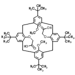 structure of CAS# 136157-98-7, 2,2'-{[26,28-Dimethoxy-5,11,17,23-Tetrakis(2-Methyl-2-Propanyl)Pentacyclo[19.3.1.1<Sup>3,7</Sup>.1<Sup>9,13</Sup>.1<Sup>15,19</Sup>]Octacosa-1(25),3(28),4,6,9(27),10,12,15(26),16,18,21,23-Dodecaene-25,27-Diyl]Bis(Oxy)}Diacetic Acid