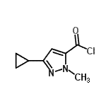 结构式 CAS# 136283-92-6, 3-环丙基-1-甲基-1H-吡唑-5-甲酰氯