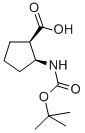 结构式 CAS# 136315-70-3, (1R,2S)-2-[(2-甲基丙烷-2-基)氧基羰基氨基]环戊烷-1-羧酸