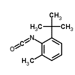structure of CAS# 13680-30-3, 2-Isocyanato-1-Methyl-3-(2-Methyl-2-Propanyl)Benzene;1-tert-butyl-2-isocyanato-3-methyl-benzene;2-TERT-BUTYL-6-METHYLPHENYL ISOCYANATE;2-tert-butyl-6-methylphenylisocyanate